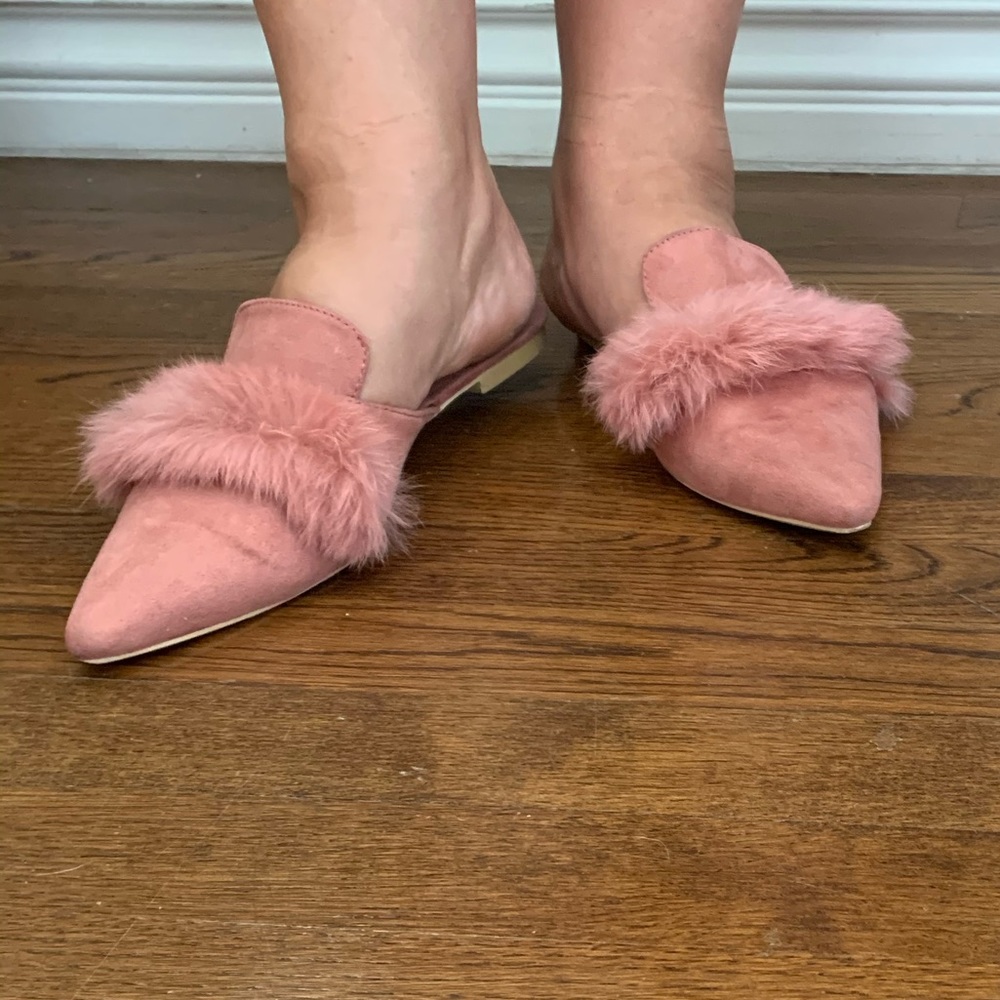 Cape Robbin fur leather slide-ins Fine-6 flats